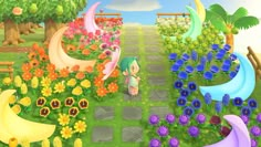 Acnh Rainbow, Rainbow Garden, Happy Home Designer, City Folk, New Animal Crossing, Animal Crossing Game, Island Ideas, Garden Inspired, New Leaf