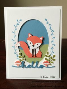 a close up of a card with a fox on it