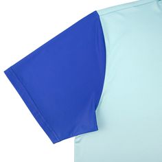 a blue and light green shirt laying on top of each other with the same color