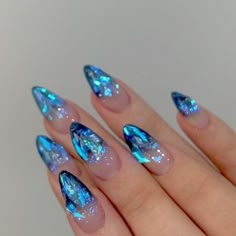 ليلو وستيتش, Glass Nails, Her Nails, Gem Nails, Nails Polish, Fancy Nails, Chic Nails, Dope Nails