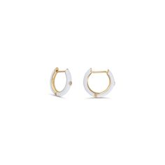 Description Enamel huggie earrings without the mark-ups are finally here. Drop earrings and stud earrings are great, but nothing makes an outfit like enamel hoops. These new arrivals will beautifully adorn your earlobes. Perfect for a first hole, second hole, or cartilage hoop. These enamel huggie earrings are perfect for everyday wear. These diamond huggies feature .02 brilliant-cut carats. Choose the metal type you like best: 14k white gold, 14k yellow gold, 14k rose gold. These bestselling en Modern White Diamond Hoop Earrings, Modern Diamond White Huggie Earrings, White Hoop Diamond Earrings With Single Cut, Modern Diamond White Huggie Jewelry, 14k Gold White Hoop Earrings, 14k Gold Diamond White Hoop Earrings, Diamond White 14k Gold Hoop Earrings, White Huggie Earrings With Diamond Accents, White Huggie Jewelry With Diamond Accents