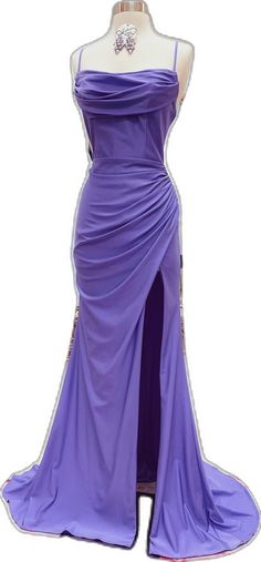 Purple Fishtail Formal Evening Dress, Purple Mermaid Hem Evening Gown, Purple Fishtail Evening Dress, Evening Fishtail Purple Dress, Purple Mermaid Dress For Formal Occasion, Formal Purple Mermaid Fishtail Dress, Purple Floor-length Mermaid Dress With Sweep Train, Formal Purple Fishtail Mermaid Dress, Purple Fishtail Mermaid Dress For Formal Occasions