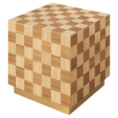 a wooden block that has been made to look like a checkerboard pattern on it