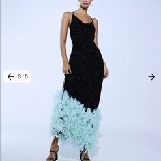 Very Sexy. Awesome Fit For The Party And Wedding Season. Fit Size 2/4. Slay On Your Next Vacation Girlies!!! Fitted Maxi Dress With Feather Trim For Party, Summer Gala Dress With Feathers, Fitted Feather Trim Maxi Dress For Party, Summer Evening Dress With Feather Trim, Summer Evening Dresses With Feather Trim, Black Feather Trim Dress For Summer, Beach Playsuit, Island Dresses, Petite Midi Dress