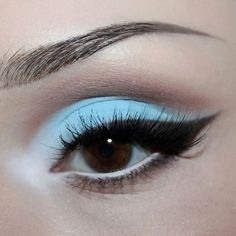 60s makeup Blue Retro Eyeshadow, 50s Eyeshadow, Blue Eyeshadow 80s, Vintage Blue Eyeshadow Look, 1960s Blue Eyeshadow, Brown Eye Blue Eyeshadow, Cool Toned Eyeshadow Looks Brown Eyes, Blue And Brown Eyeshadow Looks, Blue Eyeshadow Brown Skin