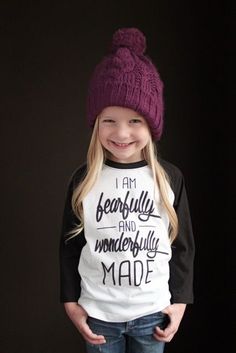 Fearfully and Wonderfully Made Fearfully And Wonderfully Made, Girl Shirts, Wonderfully Made, Vinyl Shirts, Blouse Tops, Outdoor Party, E Bay, Girls Clothes