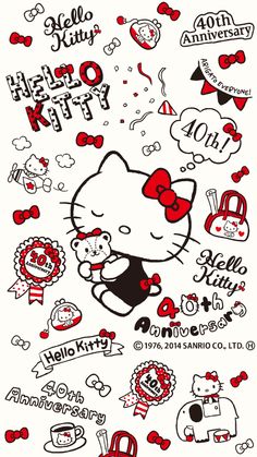 the hello kitty stickers are all different colors