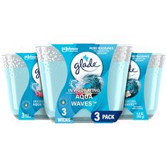 three packs of glade invigorating aqua waves 3 pack