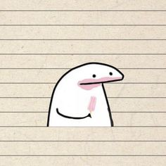 a drawing of a white bird with pink beak