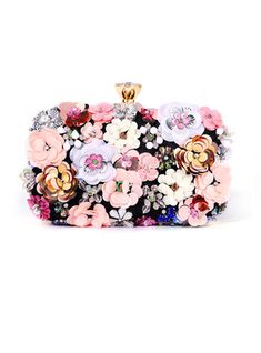 JJ's House Clutch Bags 7.87\"(Approx.20cm) Outdoor Event/Party Formal Prom Elegant Colorful Delicate Girly 1.97\" (Approx.5cm) Polyester Clutches & Evening Bags. #JJ's House #ClutchBags #Outdoor #EventParty #Formal #Prom #Elegant #Colorful #Delicate #Girly #Polyester #Clutches&EveningBags Beaded Clutch Bag, Evening Accessories, Bling Bags, Party Handbags, Embellished Clutch, Floral Clutches, Evening Handbag, Beaded Clutch, Black Tie Event