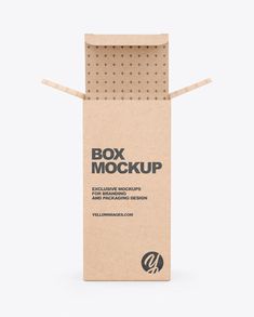 an open cardboard box mockup on a white background