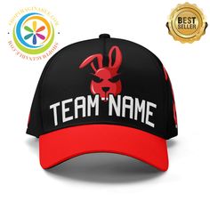 Spruce up your style with The Bad Bunny Baseball Hat! This hat is packed with personality, combining a little bit of mischief with a whole lot of charm. Perfect for a day on the field or a day out with friends, and makes a great personalized gift for those unique individuals. A definite home run for you and your loved ones! We create funky & fun! Personalized with your Team's name & Player #. Click Here for the Matching Jersey High-quality made, polyester material for casual baseball caps provid Adjustable Themed Cap Style Hat, Themed Adjustable Cap, Adjustable Themed Cap, Adjustable Novelty Sports Hats, Themed Baseball Cap, Customizable Novelty Snapback Hats, Novelty Customizable Baseball Cap, Themed Baseball Cap, One Size Fits Most, Themed Baseball Cap One Size Fits Most