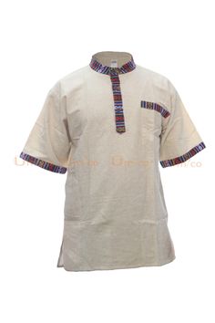 Beige Cotton Tops With Pockets, Cotton Shirt With Side Pockets And Short Sleeves, Cotton Short Sleeve Shirt With Side Pockets, Traditional Beige Short Sleeve Tops, Cotton Short Sleeve Top With Sleeve Pocket, Cotton Top With Short Sleeves And Sleeve Pocket, Cotton Top With Sleeve Pocket For Summer, Casual Short Sleeve Tops With Sleeve Pocket, Beige Cotton Tops With Side Pockets