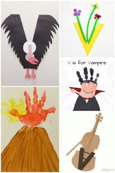 four different types of paper crafts for kids