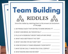 three printable riddles for team building