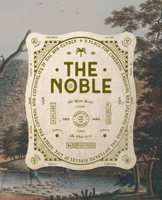 an advertisement for the noble on display in a museum