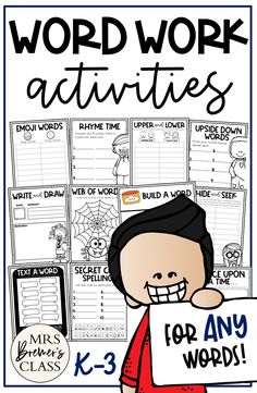 the word work activities for 3rd grade students to use in their writing and spelling skills