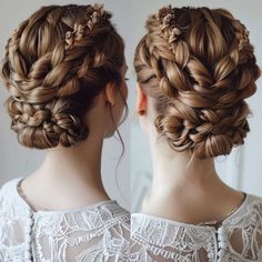 Braided Bun Bridesmaid Hair, Advanced Hairstyles For Wedding, Braided Mexican Hairstyles, Braided Formal Updo, Baroness Hairstyles, Braided Wedding Hairstyles Updo, Fancy Updos For Long Hair Prom, Prom Hairstyles For Long Hair Updo Fancy Buns, 1800s Hairstyles Victorian