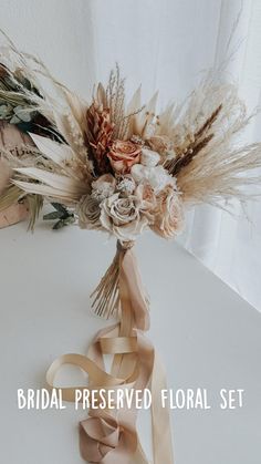 the bridal preserved floral set is ready to be used as a bouquet