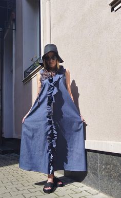 Long Linen Dress, Sleeveless Long Dress, Dress Maxi, Dress Sleeveless, Dress Clothes For Women, Denim Fabric, Dress Long, Denim Dress, Casual Style