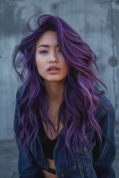 90+ Creative Purple Hair Color Ideas Warm Purple Hair, Purple Hair Color Ideas, Flame Hair, Unnatural Hair Color, Hair Color Guide, Warm Brown Hair, Hair Doo