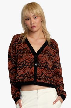 womens cardigan style top Icon Clothing, Obey Clothing, Casual Accessories, Cardigan Fashion, Swimwear Sale, Knitwear Cardigan, Mens Swimwear, Happy Hour, Womens Cardigan