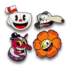 PRICES MAY VARY. QUALITY ENAMEL. This hit anime Cup head series collection of pins is made with colorful and detailed enamel. CHARMING SET. This exclusive set includes characters; Cuphead, Flower, Balloon and Weasel, each measures 1.5 inches in size. OFFICIALLY LICENSED. JUST FUNKY is the official manufacturer of Cuphead merchandise and this unique series collectors pins. GREAT PRESENT. Great gift for any Cuphead games fan or video gamers everywhere. Get yours today! A San Diego Comic-Con 2018 e Gamer Costume, Cuphead Drawings, Cuphead Show, Cuphead Game, Cup Head, Sonic Exe, Pin Box, Jacket Pins, Toys Collection