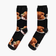 Super soft all-over printed knit socks with extra cushioning in the sole. Suitable for men and women. you are what you eat..... Chicken Socks, What You Eat, Socks For Sale, Knit Socks, Fried Chicken, Knitting Socks, Multi Color, Socks, Chicken