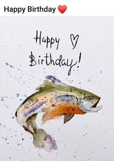 a birthday card with a fish on it