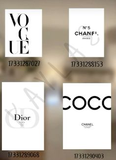 the logos for chanel, dior and chanel are shown in black and white