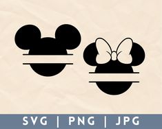 mickey and minnie mouse ears svg cut file