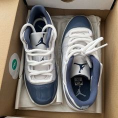 Jordan Retro 11s Low Top Diffused Blue Brand New Size 2.5 Bought Them Off Goat But Too Small For My Son Blue Jordan 11, Bape Shoes, Star Wars Shoes, Nike Shoes Women Fashion, Jordan 11s, Pretty Sneakers, Shoes For School, Trendy Shoes Sneakers, Jordan Shoes Girls