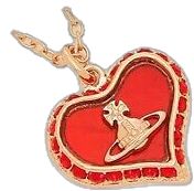 VIVIENNE WESTWOOD necklace accessories PETRA heart pendant pink gold red New | eBay