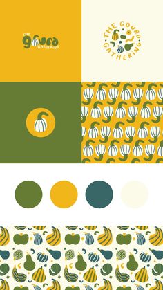 an assortment of different patterns and colors on the same wallpaper, including pumpkins