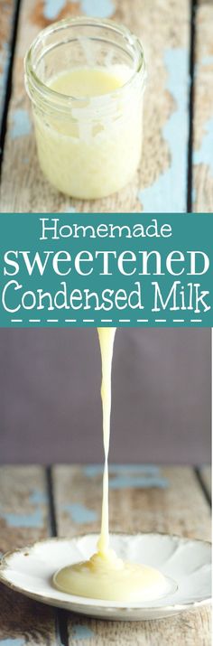 homemade sweetened condensed milk on a white plate