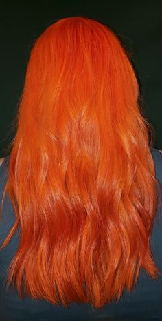 Mandarin Hair Color, Orange Roots Red Hair, Fiery Orange Hair, Cool Tone Orange Hair, Orange Hair Shades, Orange Hair Dye Ideas, Shades Of Orange Hair