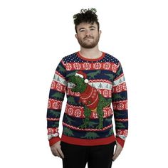 Get ready to jingle all the way with our Jollidays Men's Ugly Christmas Sweater! Embrace the holiday hilarity and spread festive cheer with this delightfully tacky masterpiece. Crafted with premium materials, this sweater showcases a riot of vibrant colors, whimsical designs, and a touch of vintage charm. Whether you're rocking around the Christmas tree or cozying up by the fire, our Jollidays Ugly Christmas Sweater is the perfect blend of fun and comfort. Make a statement at every holiday party and create unforgettable memories in this merry must-have! Size: 2XL.  Color: Blue.  Gender: male.  Age Group: adult. Rocking Around The Christmas Tree, Mens Ugly Christmas Sweater, Pullover Sweater Men, Christmas Sweater Men, Jingle All The Way, Unforgettable Memories, Holiday Colors, Holiday Sweater, Pullover Men