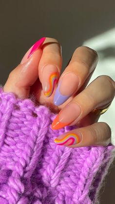 Cute Simple Valentines Nails | February Nails Ideas Valentines Day Paznokcie Hello Kitty, Unghie Sfumate, Kutek Disney, Bright Summer Nails, Summer Nail Art, Colorful Nail, Almond Nail, Summer Acrylic Nails