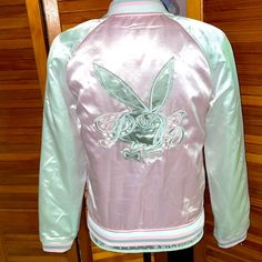 New With Tags Baby Pink Playboy Vintage Bomber Jacket Size Womens Small. Open To Offers White Y2k Spring Outerwear, White Y2k Outerwear For Spring, Pink Playboy, Y2k Baddie, Coats Vintage, Fluffy Jacket, Y2k Jacket, Outfit Design, Y2k Clothes