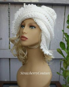 Beanie Hat Pattern  Crochet Pattern Hat Womens Crochet Hat Pattern Womens Hat LISA Beanie Hat Beanie Pattern by strawberrycouture by #strawberrycouture on #Etsy White Wide Brim Crochet Hat For Winter, Winter White Wide Brim Crochet Hat, White Crochet Hat With Short Brim For Winter, Fitted White Crochet Hat For Winter, Fitted White Crochet Winter Hat, White Crochet Hat With Curved Brim For Winter, Women Hobbies, Womens Crochet Hat, Crochet Pattern Hat