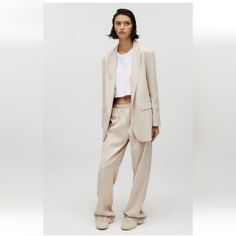 New With Tags Bloggers Favorite! #Cream#Instagram#Ruched#Tiktok# Elegant Oversized Linen Outerwear, Beige Relaxed Fit Blazer For Spring, Elegant Beige Outerwear With Relaxed Fit, Spring Beige Blazer With Relaxed Fit, Elegant Beige Relaxed Fit Outerwear, Elegant Neutral Outerwear With Relaxed Fit, Spring Neutral Relaxed Fit Blazer, Zara Oversized Elegant Blazer, Oversized Neutral Blazer For Spring