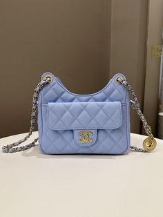 Chanel Small Hobo BagPeriwinkle Caviar AGHWSize 17 × 19 × 6 cmChain drop 46 cmMicrochipJan 2023NewIncludes full set box, dust bag and receiptPrice was 6600 sgdPrice now 5950 sgd 4440 usd CN5113-02 Chanel Hobo Bag, Shopping Tote, Blue Jacket, Blue Bags, Hobo Bag, Chanel Bag, Full Set, Luxury Bags, Bag Accessories