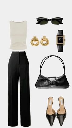 Classy pants outfit Internship Outfit, Corporate Outfits, Dinner Outfits, Baggy Pants, Fashion Mistakes, Looks Chic, Professional Outfits