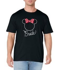 PRICES MAY VARY. Official Disney Merchandise Minnie Bride Tee Shirt for Men and Women Lightweight, Classic fit, Double-needle sleeve and bottom hem Bride Tee Shirts, Bride Tee, Minnie Mouse Bow, Disney Merchandise, Bride Wedding, Branded T Shirts, Wedding Bride, Tee Shirt, Minnie Mouse