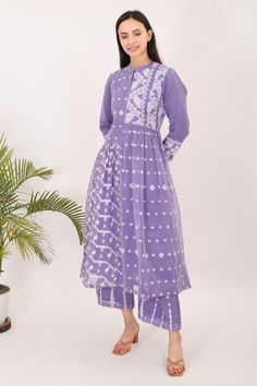 Embrace the essence of timeless elegance this summer with our exquisite handwoven Bengal Jaamdani cotton silhouettes. Crafted from lightweight fabric, these pieces offer both comfort and style, making them perfect for warm weather adventures. Size S: Bust - 38in, Waist - Free , Shoulder - 14in, Hip-Free, Sleeve-19" Size M: Bust - 40in, Waist - Free, Shoulder - 14.5in,Hip-Free, Sleeve-19" Size L: Bust - 42in, Waist - Free, Shoulder - 15in, Hip-Free, Sleeve-19" Size XL: Bust - 44in, Waist - Free, Shoulder - 15.5in, Hip-Free, Sleeve-19" Pants: Free Size : Relax-Stretch Waist: 24in-46in, Length:36 in These are garment measurements. Wash Care: Dry Clean Summer Cotton Silk Palazzo Set With Straight Kurta, Summer Cotton Anarkali Set With Block Print, Summer Cotton Silk Anarkali Set With Straight Kurta, Summer Cotton Anarkali Set With Cutdana, Handloom Cotton Silk Anarkali Set, Transitional Cotton Lawn Suit With Printed Motifs, Festival Lawn Suit With Block Print, Unstitched Summer Salwar Kameez With Block Print, Cotton Silk Kurta With Block Print