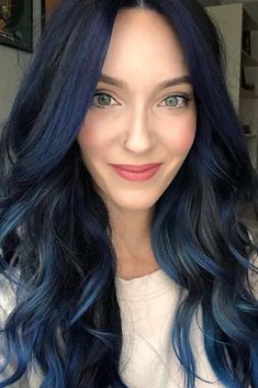 Embrace The Magnetic Beatty Of Blue Black Hair Trend ★ Dark Blue Hair Dye, Haircut Tutorial Step By Step, Blue Black Hair Dye, Bob Haircut Tutorial, Deep Black Hair, Black Hair Inspiration, Dyed Hair Blue