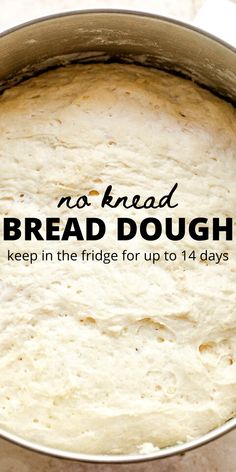 A very simple dough that can be stirred together in minutes, stored in the refrigerator for up to two weeks, and used to make dinner rolls, bread, and more! #noknead #bread #dinnerrolls 5 Minute Bread Dough, No Knead Refrigerator Bread Dough, No Knead Overnight Bread, Bread Overnight Rise, Refrigerator Sourdough Bread, Over Night Bread Dough, Freezer Bread Dough