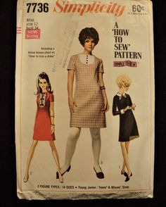 an old sewing pattern for a women's dress with short sleeves and collars