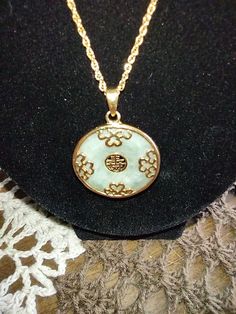 Chinese Symbols, Symbol Design, Gold Overlay, Fine Jewellery Necklace, Sterling Silver Pendant, Green Color, Sterling Silver Pendants, Silver Pendant, Silver Gold