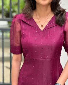 Neck Styles For Dresses, Dresses Neck Designs, Organza Kurti Designs, Organza Kurti